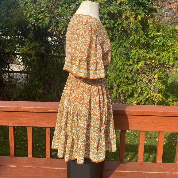 Max Studio NWOT orange and green dress,no flaws, measurements in photos - Picture 4 of 12